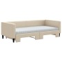 Sofá cama nido con colchón tela crema 90x200 cm de vidaXL, Camas y somieres - Ref: Foro24-3196600, Precio: 440,91 €, Descuent...