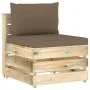 Ecksofa mit grau imprägnierten Holzkissen von vidaXL, Modulare Sofas für den Außenbereich - Ref: Foro24-3074515, Preis: 100,1...