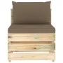 Ecksofa mit grau imprägnierten Holzkissen von vidaXL, Modulare Sofas für den Außenbereich - Ref: Foro24-3074515, Preis: 100,1...