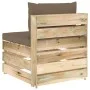 Ecksofa mit grau imprägnierten Holzkissen von vidaXL, Modulare Sofas für den Außenbereich - Ref: Foro24-3074515, Preis: 100,1...