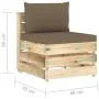 Ecksofa mit grau imprägnierten Holzkissen von vidaXL, Modulare Sofas für den Außenbereich - Ref: Foro24-3074515, Preis: 100,1...