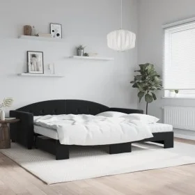 Sofá cama nido con colchón terciopelo negro 100x200 cm de vidaXL, Camas y somieres - Ref: Foro24-3197336, Precio: 435,62 €, D...