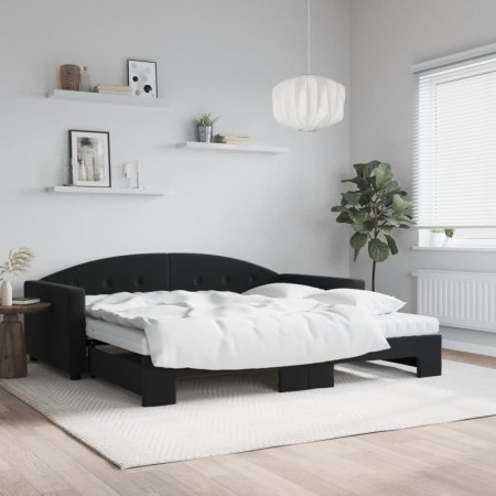 Sofá cama nido con colchón terciopelo negro 100x200 cm de vidaXL, Camas y somieres - Ref: Foro24-3197336, Precio: 444,17 €, D...