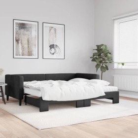 Sofá cama nido con colchón tela negro 90x200 cm de vidaXL, Camas y somieres - Ref: Foro24-3196598, Precio: 398,66 €, Descuent...