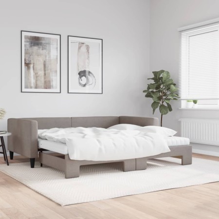 Sofá cama nido con colchón tela gris taupe 100x200 cm de vidaXL, Camas y somieres - Ref: Foro24-3196604, Precio: 434,32 €, De...