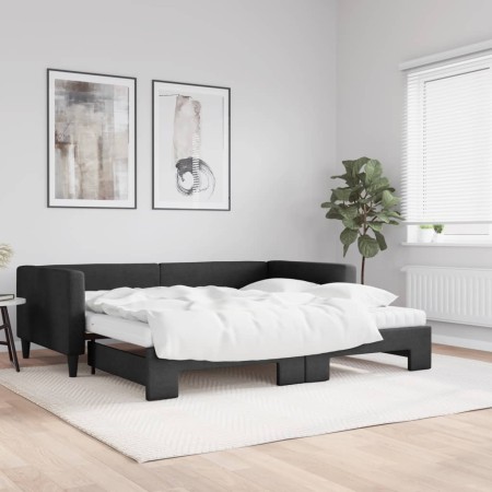 Sofá cama nido con colchón tela negro 100x200 cm de vidaXL, Camas y somieres - Ref: Foro24-3196603, Precio: 433,60 €, Descuen...