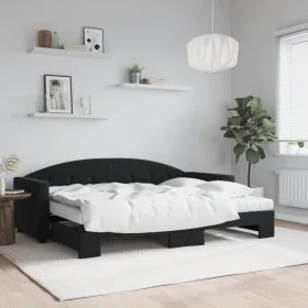 Trundle sofa bed with black velvet mattress 80x200 cm by vidaXL, Beds and slatted bases - Ref: Foro24-3197322, Price: 411,12 ...