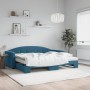 Sofá cama nido con colchón terciopelo azul 90x200 cm de vidaXL, Camas y somieres - Ref: Foro24-3197324, Precio: 442,23 €, Des...