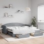 Sofá cama nido con cajones tela gris claro 100x200 cm de vidaXL, Camas y somieres - Ref: Foro24-3197229, Precio: 298,89 €, De...