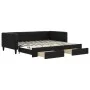 Trundle sofa bed with drawers black fabric 100x200 cm by vidaXL, Beds and slatted bases - Ref: Foro24-3196621, Price: 296,20 ...