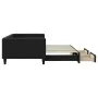 Trundle sofa bed with drawers black fabric 100x200 cm by vidaXL, Beds and slatted bases - Ref: Foro24-3196621, Price: 296,20 ...