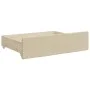 Trundle sofa bed with drawers cream fabric 100x200 cm by vidaXL, Beds and slatted bases - Ref: Foro24-3196623, Price: 291,90 ...