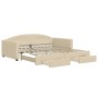 Sofá cama nido con cajones tela color crema 100x200 cm de vidaXL, Camas y somieres - Ref: Foro24-3197233, Precio: 302,90 €, D...