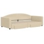 Sofá cama nido con cajones tela color crema 100x200 cm de vidaXL, Camas y somieres - Ref: Foro24-3197233, Precio: 302,90 €, D...