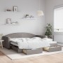 Sofá cama nido con cajones tela gris taupe 100x200 cm de vidaXL, Camas y somieres - Ref: Foro24-3197232, Precio: 306,51 €, De...