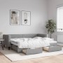 Sofá cama nido con cajones tela gris claro 90x190 cm de vidaXL, Camas y somieres - Ref: Foro24-3196624, Precio: 311,01 €, Des...