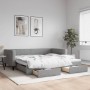 Sofá cama nido con cajones tela gris claro 100x200 cm de vidaXL, Camas y somieres - Ref: Foro24-3196619, Precio: 259,71 €, De...