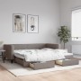Sofá cama nido con cajones tela gris taupe 100x200 cm de vidaXL, Camas y somieres - Ref: Foro24-3196622, Precio: 300,64 €, De...