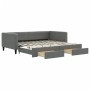 Sofá cama nido con cajones tela gris oscuro 100x200 cm de vidaXL, Camas y somieres - Ref: Foro24-3196620, Precio: 259,56 €, D...