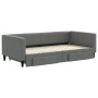Sofá cama nido con cajones tela gris oscuro 100x200 cm de vidaXL, Camas y somieres - Ref: Foro24-3196620, Precio: 259,56 €, D...
