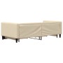 Sofá cama nido con cajones tela color crema 90x200 cm de vidaXL, Camas y somieres - Ref: Foro24-3196618, Precio: 288,21 €, De...