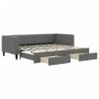 Sofá cama nido con cajones tela gris oscuro 90x200 cm de vidaXL, Camas y somieres - Ref: Foro24-3196615, Precio: 276,09 €, De...