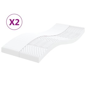 Colchones de espuma 2 uds 7 zonas dureza 20ILD blanco 90x190 cm de vidaXL, Colchones - Ref: Foro24-356361, Precio: 166,81 €, ...