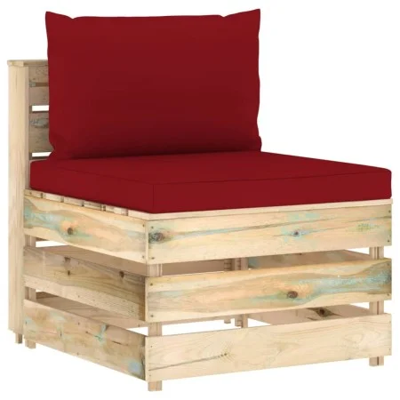 Ecksofa mit grau imprägnierten Holzkissen von vidaXL, Modulare Sofas für den Außenbereich - Ref: Foro24-3074516, Preis: 91,69...