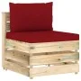 Ecksofa mit grau imprägnierten Holzkissen von vidaXL, Modulare Sofas für den Außenbereich - Ref: Foro24-3074516, Preis: 91,69...