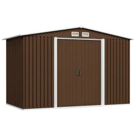 Caseta de almacenamiento jardín acero marrón 257x205x178 cm de vidaXL, Cobertizos - Ref: Foro24-47031, Precio: 306,08 €, Desc...