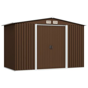 Caseta de almacenamiento jardín acero marrón 257x205x178 cm de vidaXL, Cobertizos - Ref: Foro24-47031, Precio: 320,49 €, Desc...