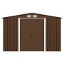 Caseta de almacenamiento jardín acero marrón 257x205x178 cm de vidaXL, Cobertizos - Ref: Foro24-47031, Precio: 320,49 €, Desc...