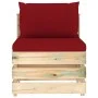 Ecksofa mit grau imprägnierten Holzkissen von vidaXL, Modulare Sofas für den Außenbereich - Ref: Foro24-3074516, Preis: 91,69...