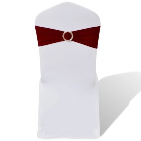 Moño decorativo elástico para sillas con hebilla 25 pzas Burdeos de vidaXL, Fundas - Ref: Foro24-130347, Precio: 30,26 €, Des...