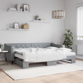 Sofá cama nido con colchón tela gris claro 80x200 cm de vidaXL, Camas y somieres - Ref: Foro24-3197439, Precio: 438,13 €, Des...