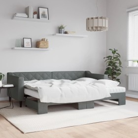 Sofá cama nido con colchón tela gris oscuro 80x200 cm de vidaXL, Camas y somieres - Ref: Foro24-3197440, Precio: 440,91 €, De...