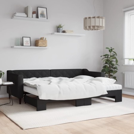 Sofá cama nido con colchón tela negro 80x200 cm de vidaXL, Camas y somieres - Ref: Foro24-3197441, Precio: 415,37 €, Descuent...