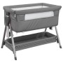 Cuna con colchón tela de lino gris oscuro de vidaXL, Cunas y camas para niños - Ref: Foro24-10290, Precio: 130,85 €, Descuent...