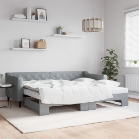 Sofá cama nido con colchón tela gris claro 90x200 cm de vidaXL, Camas y somieres - Ref: Foro24-3197444, Precio: 443,74 €, Des...