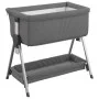 Cuna con colchón tela de lino gris oscuro de vidaXL, Cunas y camas para niños - Ref: Foro24-10290, Precio: 129,34 €, Descuent...