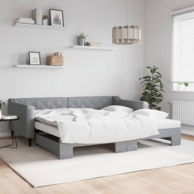 Sofá cama nido con colchón tela gris claro 100x200 cm de vidaXL, Camas y somieres - Ref: Foro24-3197449, Precio: 435,66 €, De...