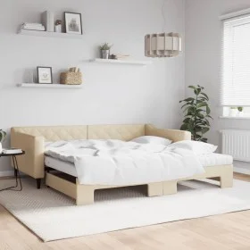 Sofá cama nido con colchón tela crema 100x200 cm de vidaXL, Camas y somieres - Ref: Foro24-3197453, Precio: 432,30 €, Descuen...