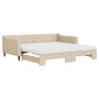 Sofá cama nido con colchón tela crema 100x200 cm de vidaXL, Camas y somieres - Ref: Foro24-3197453, Precio: 432,84 €, Descuen...