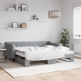 Sofá cama nido con colchón tela gris claro 90x190 cm de vidaXL, Camas y somieres - Ref: Foro24-3197454, Precio: 411,47 €, Des...