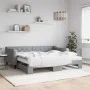 Trundle sofa bed with light gray fabric mattress 90x190 cm by vidaXL, Beds and slatted bases - Ref: Foro24-3197454, Price: 40...