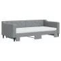 Trundle sofa bed with light gray fabric mattress 90x190 cm by vidaXL, Beds and slatted bases - Ref: Foro24-3197454, Price: 40...