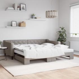Sofá cama nido con colchón tela gris taupe 100x200 cm de vidaXL, Camas y somieres - Ref: Foro24-3197452, Precio: 444,70 €, De...