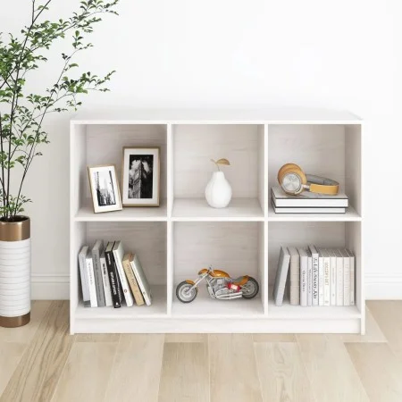 Estantería madera maciza de pino blanco 104x33x76 cm de vidaXL, Librerías y estanterías - Ref: Foro24-809967, Precio: 123,83 ...