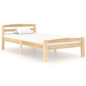 Estructura de cama de madera maciza de pino 90x200 cm de vidaXL, Camas y somieres - Ref: Foro24-322061, Precio: 107,98 €, Des...