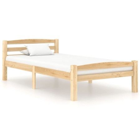 Estructura de cama de madera maciza de pino 90x200 cm de vidaXL, Camas y somieres - Ref: Foro24-322061, Precio: 107,98 €, Des...